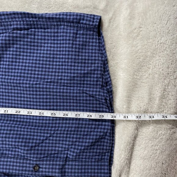 Johnston & Murphy Blue Checkered Casual Button Down Shirt - Picture 5 of 8